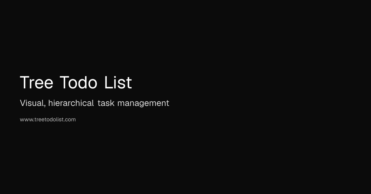 Visual task manager as a tree · Tree Todo List